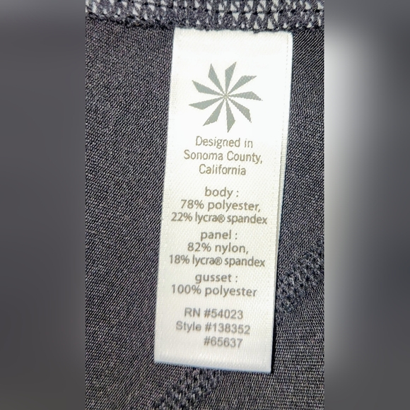 Athleta Athletic Women’s Leggings Black And Grey Size Large Zip Pocket Stretch - Picture 5 of 9
